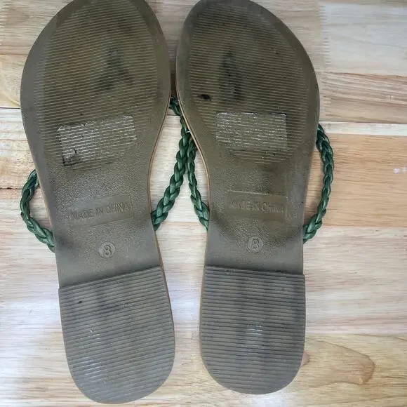 New York & Company Woven Flip Flop Sandal Summer Shoe Slip On Beach Vacation - Picture 5 of 6